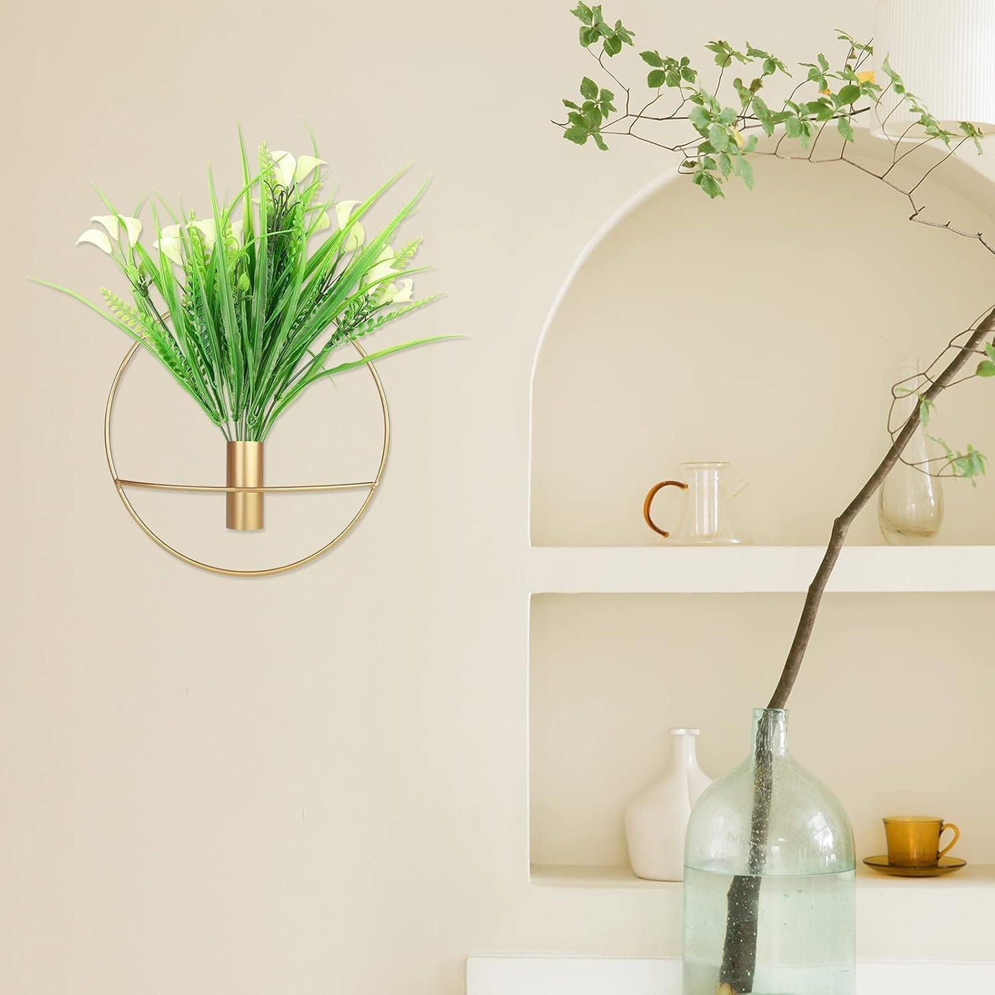 2Park Gold Wall Decor,Plant Wall Decor Decoration Holder Used to Display Dried Flowers,Fake Flowers,Gold Wall Decor Can Be Used for Family Gatherings,Gifts and Party Activities.