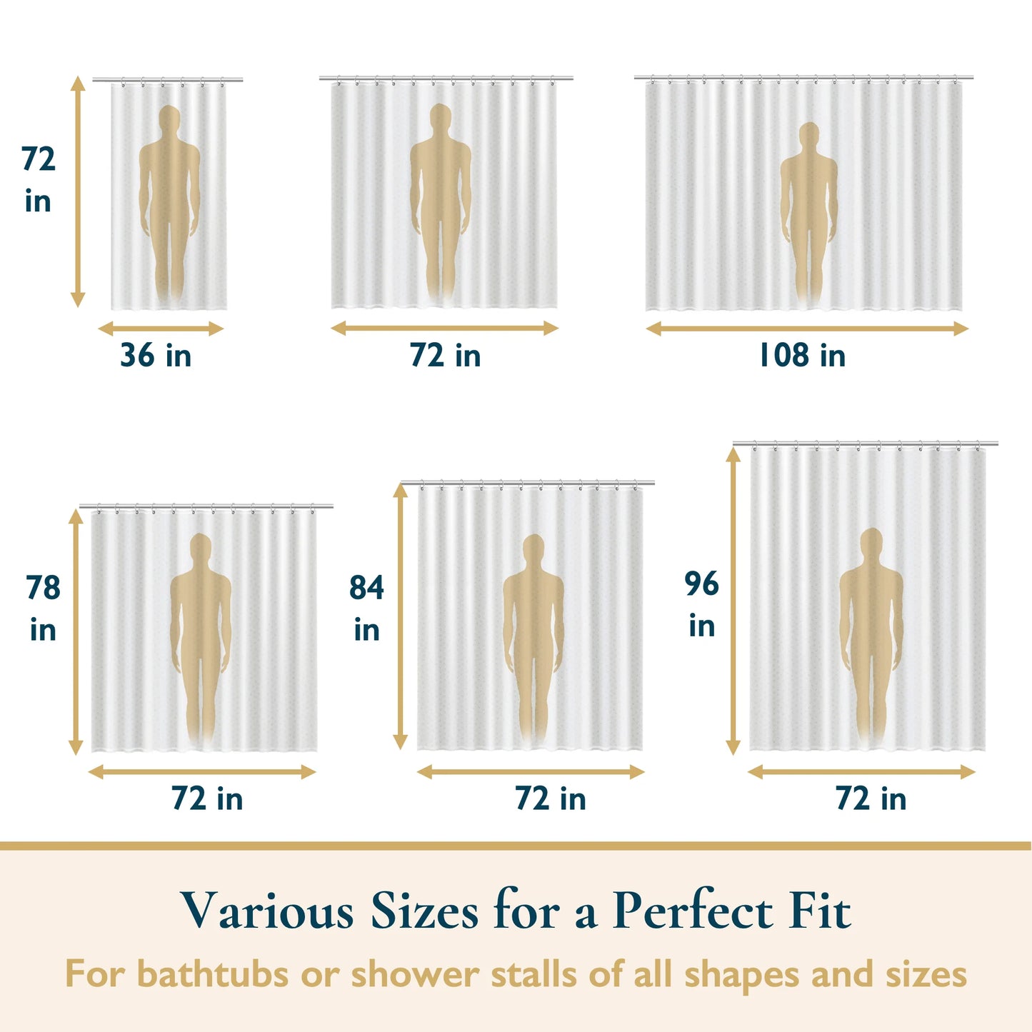 Fabric Shower Curtain with Hooks – 210 GSM Heavy-Duty Faux Linen Hotel Luxury Cloth Bathroom Curtain, Weighted Hem, Water-Repellent, Mold-Resistant, Machine-Washable, 72 X 78 In, Beige