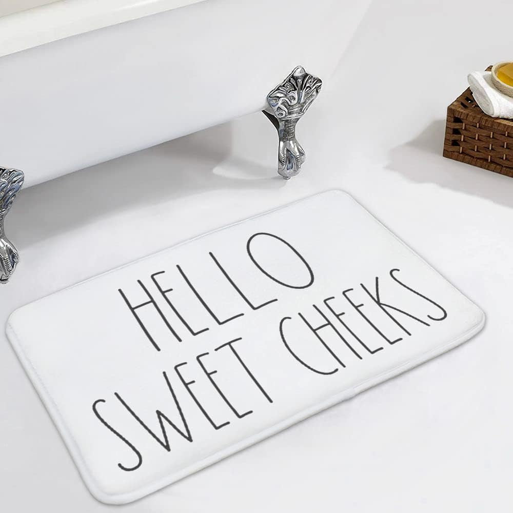 Area Rug 16 X 24 Inch Door Mat, Hello Sweet Cheeks Bath Mat, Bathroom Decor, Funny Bathroom Decor, Funny Bath Mat, Inspired, Simple Bathroom Decor