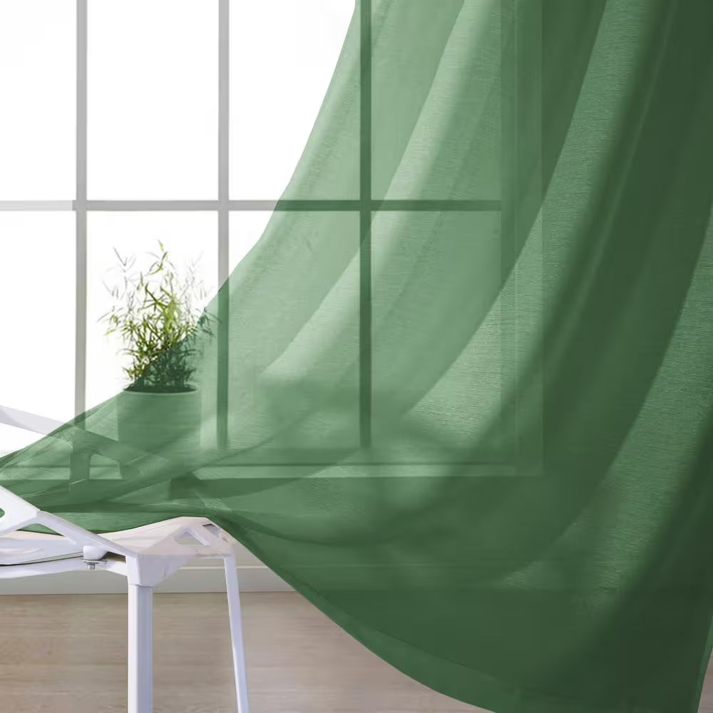 Sage Extra Wide Grommet Sheer Curtain - 55 In. W X 84 In. L