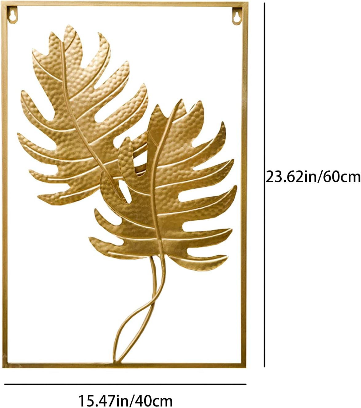 Gold Metal Wall Decor, 16" X 24" Gold Metal Leaf Wall Art, Wall Sculptures for Living Room, Home, Dining Room