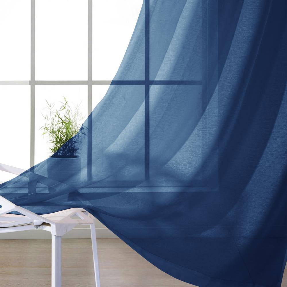 River Blue Extra Wide Grommet Sheer Curtain - 55 In. W X 84 In. L