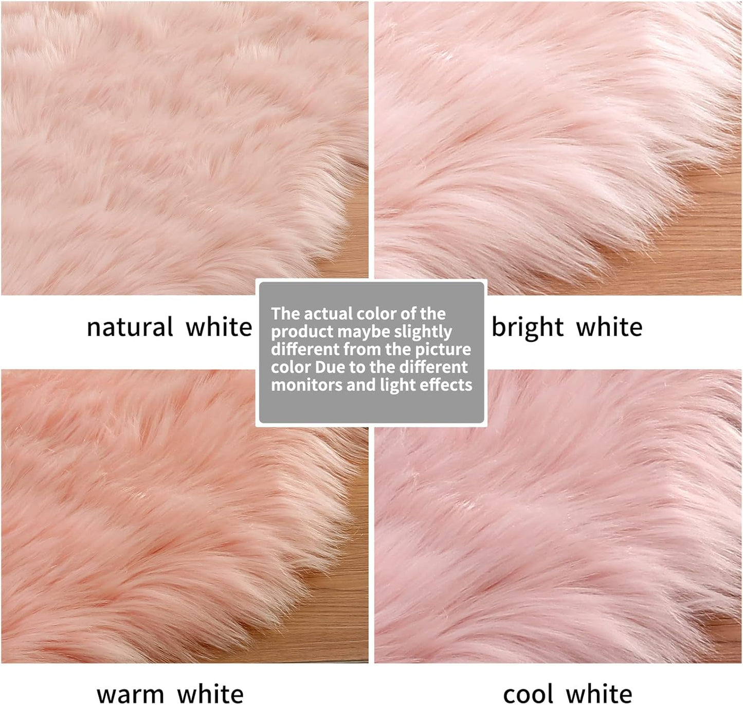 Ultra Soft Faux Fur Area Rug Pink Fluffy Rug Plush Chair Cover Seat Pad Fuzzy Carpet Furry beside Rugs for Bedroom Floor Sofa Living Room 2X4 Feet (Rectangular,Pink)