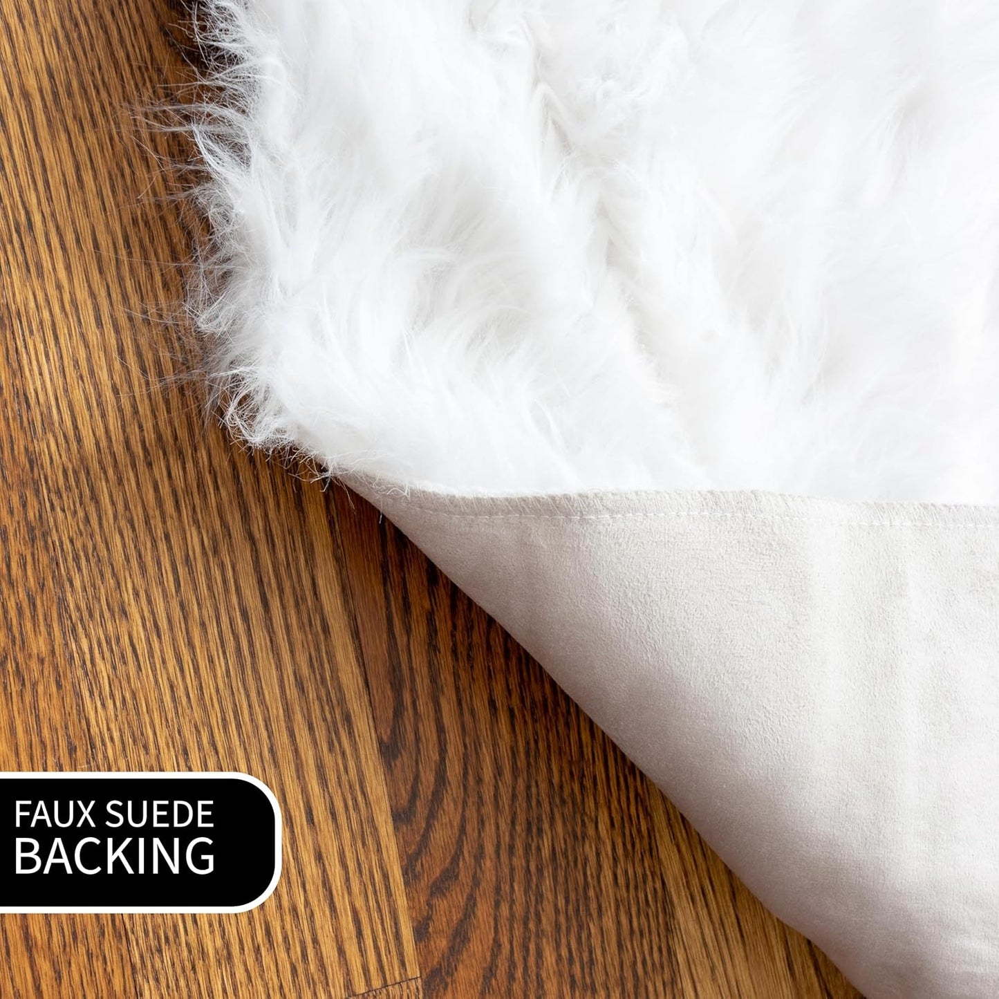 Ultra Soft & Fluffy Faux Sheepskin Rug, White 4 X 6 Feet Carpet for Bedroom Living Room