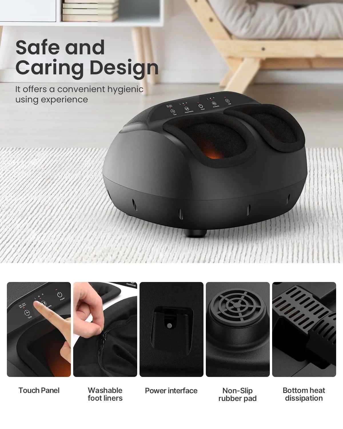 Foot Massager Machine with Heat, Shiatsu Deep Kneading, Fit’S Feet up to Men Size 12 Remote Control