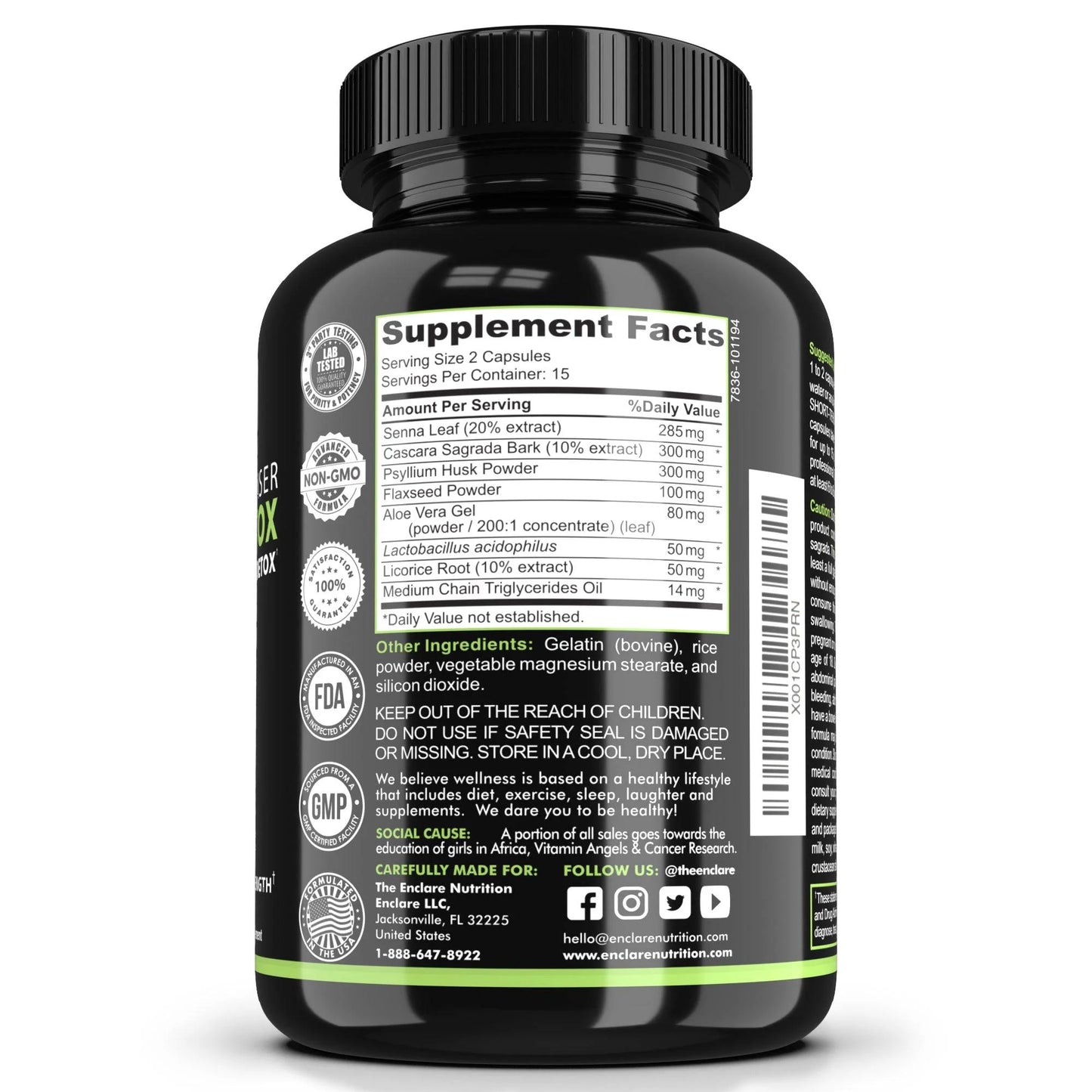 15-Day Colon Cleanse Detox for Weight Loss, Metabolism Booster Gut Health 30Ct