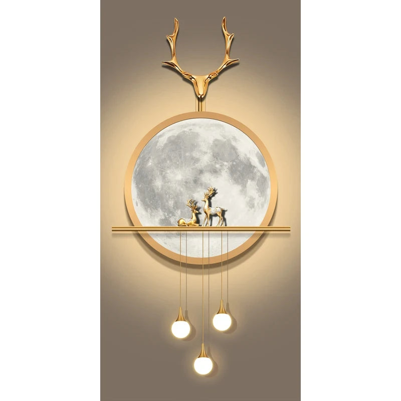 Nordic Style Golden Deer Tree Canvas Poster Prints Luxurious Wall Art Modern Canvas Paintings for Your Living Room Home Decor