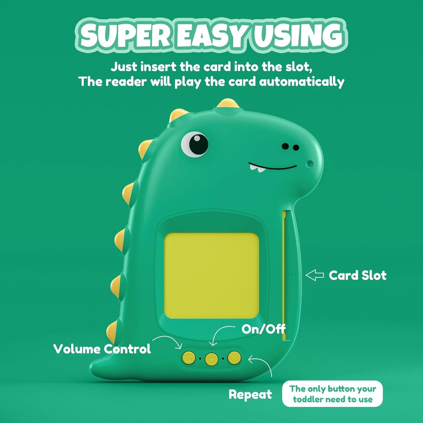 Dinosaur Talking Montessori Flash Cards with Sensory Toy, 224 Sight Words, 224 Count