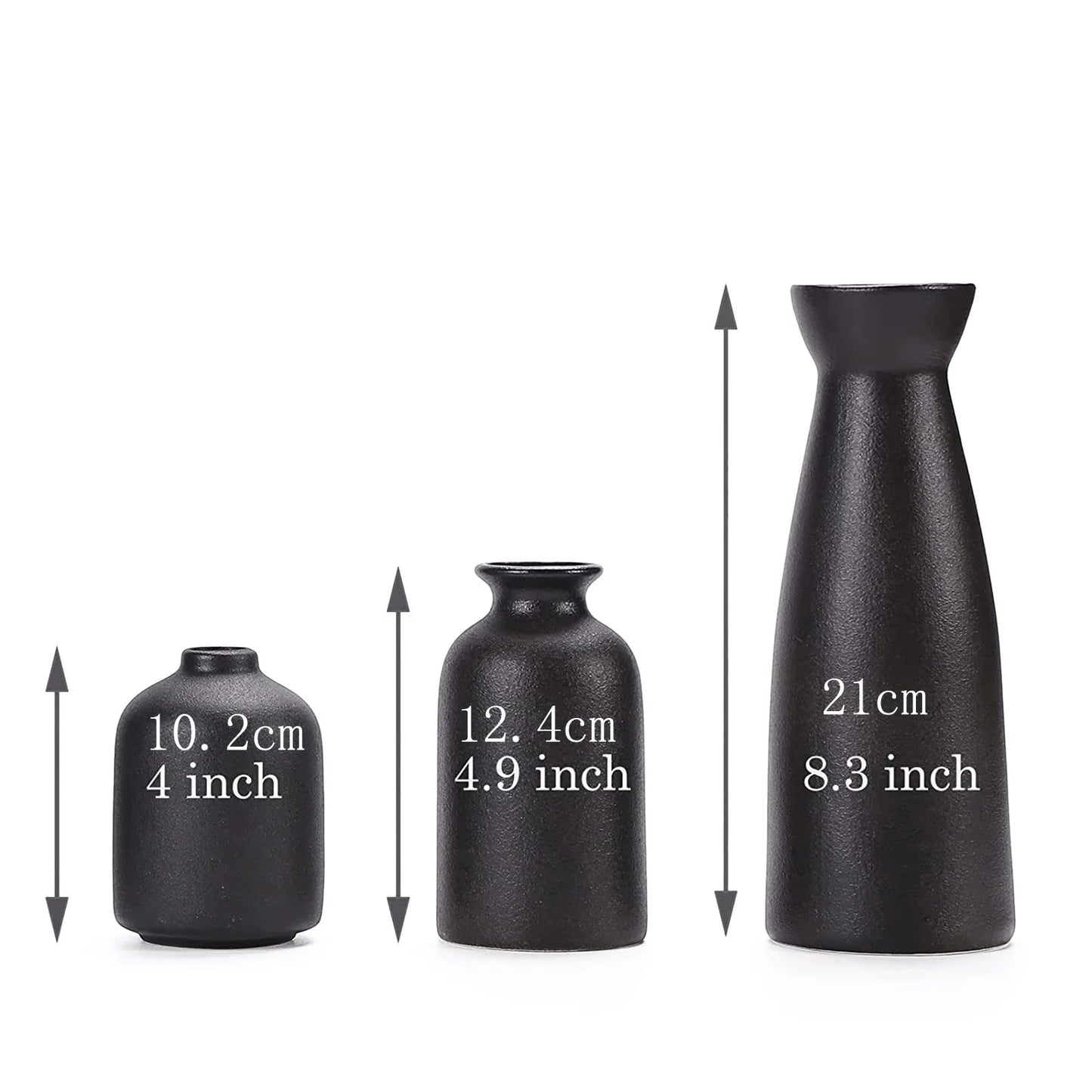 Flower Vase Clearance, Ceramic Vase Set Decoration Household Living Room Flower Arrangement Modern Flower Apparatus Three Piece Set White Vase Decoration Room Decor Black