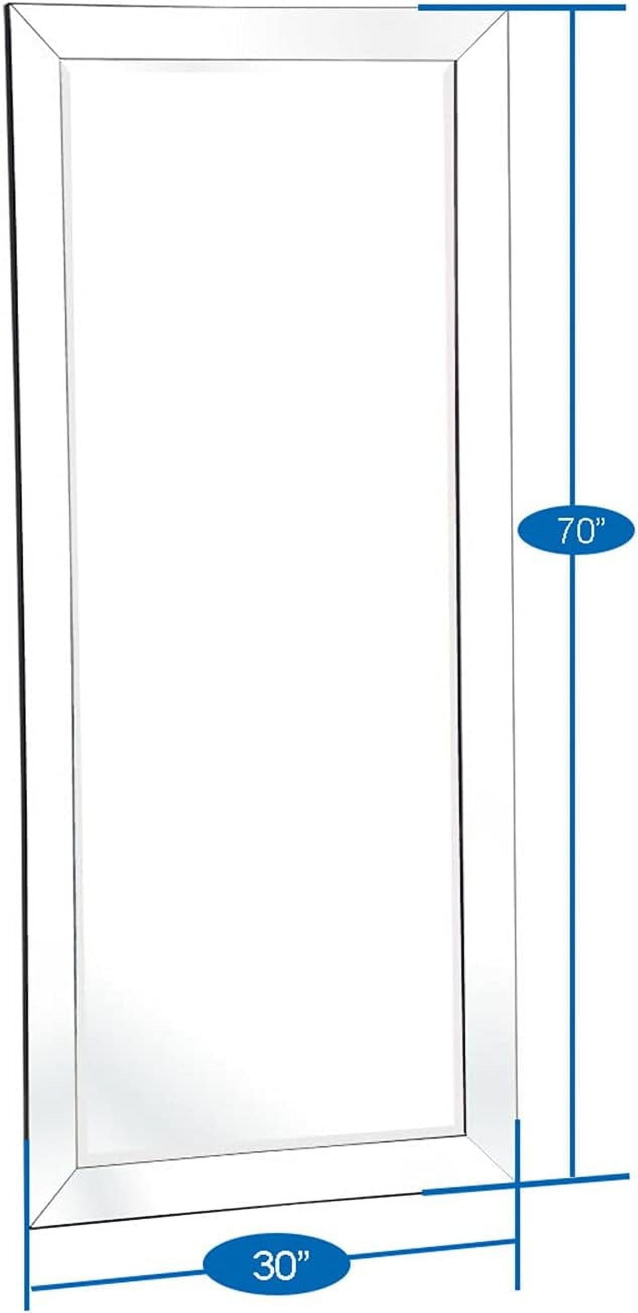 Mirrored Bevel Floor Mirror 70" X 30" by