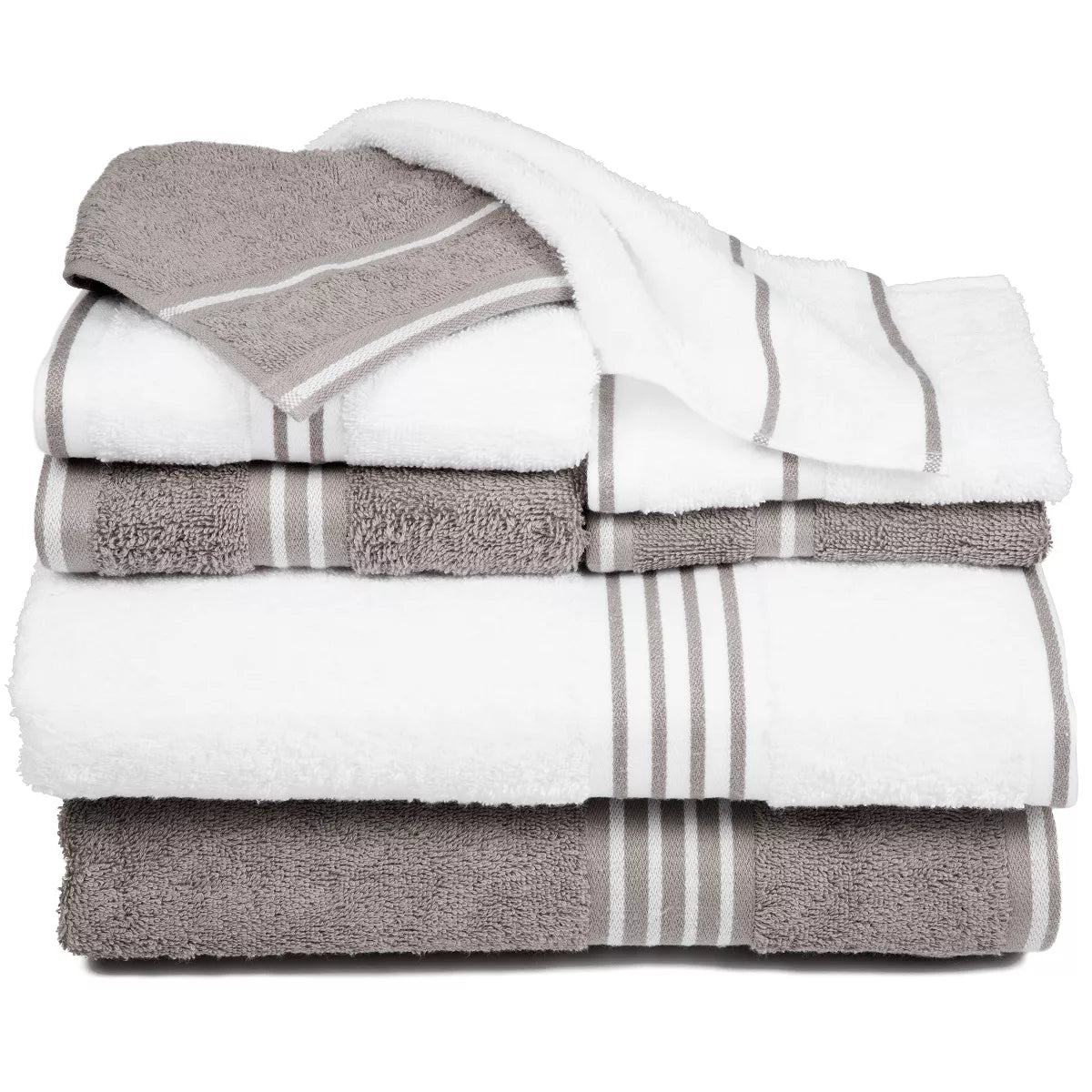 8Pc Striped Towel Set - Yorkshire Home