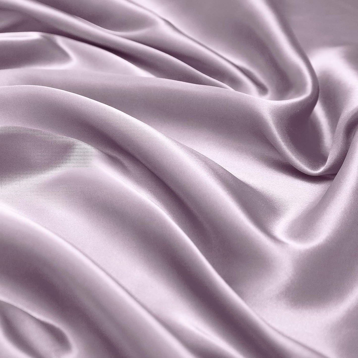 Satin Sheets Full Size Set - Luxury Lavender Satin Sheet Set, Fitted with Deep Pockets + Flat Sheet + 2 Pillowcases