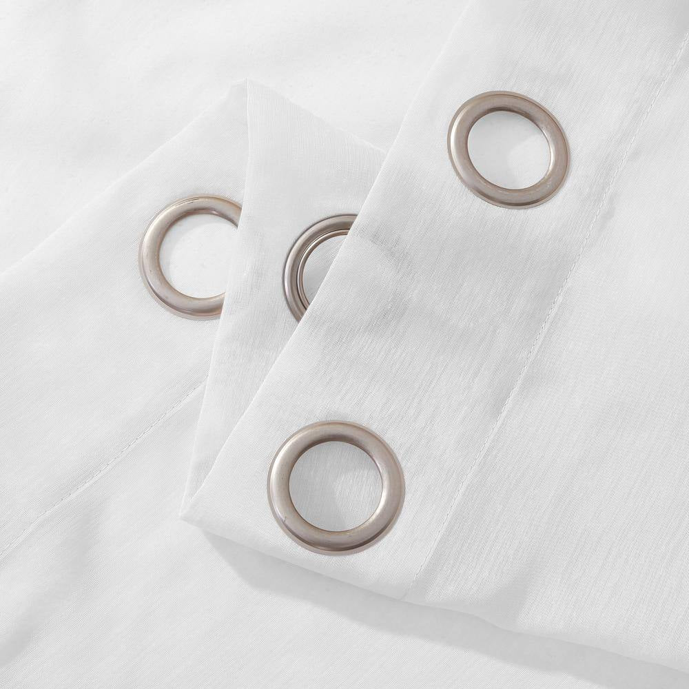 White Solid Grommet Sheer Curtain - 55 In. W X 84 In. L (Set of 2)