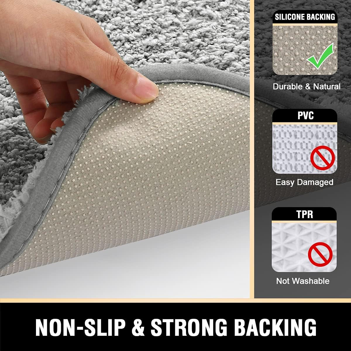 Bathroom Rug Tufted Bath Rug Bath Mat Non Slip Area Rug 24" X 36" Extra Soft Thick Absorbent Shaggy Kitchen Rug Indoor Mat Microfiber Bath Mat for Bathroom Fast Dry - Dove