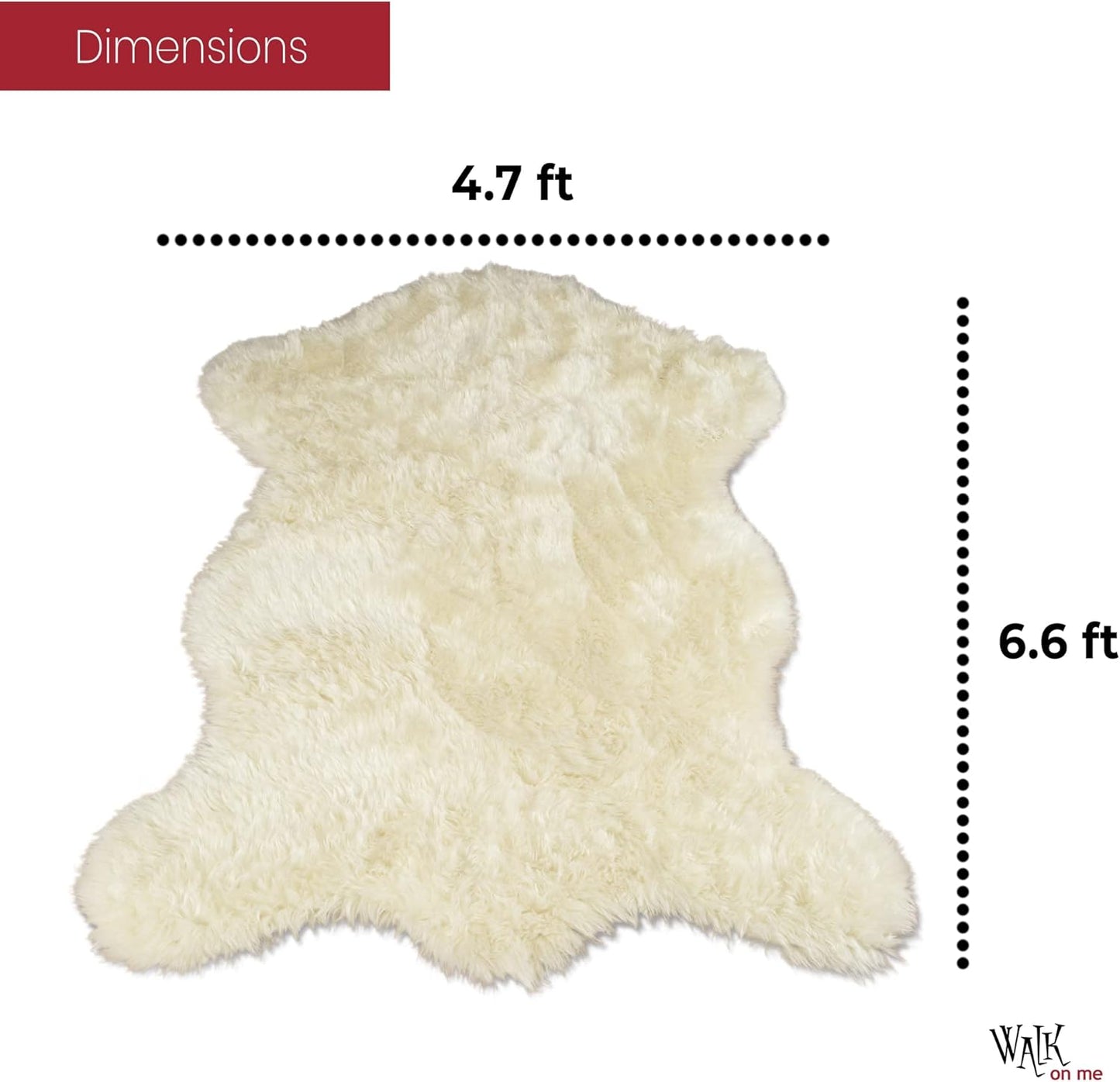 Silky Soft Faux Fur Rug, 5 Ft. X 7 Ft. Ivory Fluffy Rug, Made in France, Sheepskin Area Rug, Shaggy Rug for Living Room, Bedroom, Kid'S Room, or Nursery, Home Décor Accent with with Non-Slip Backing