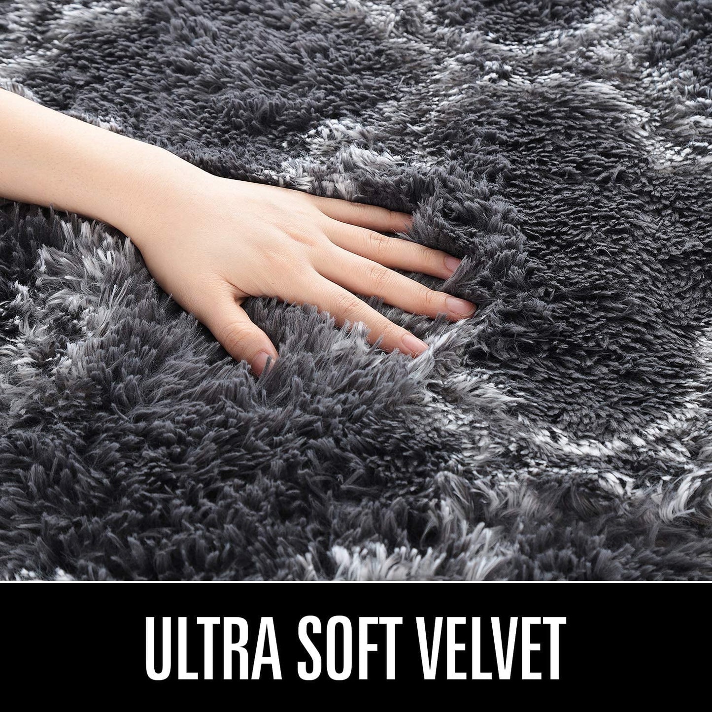 Shag Geometric Area Rug Plush Fluffy Rugs Soft Moroccan Carpets for Bedroom Living Room Home Decor Mat,6'X9',Dark Gray/White