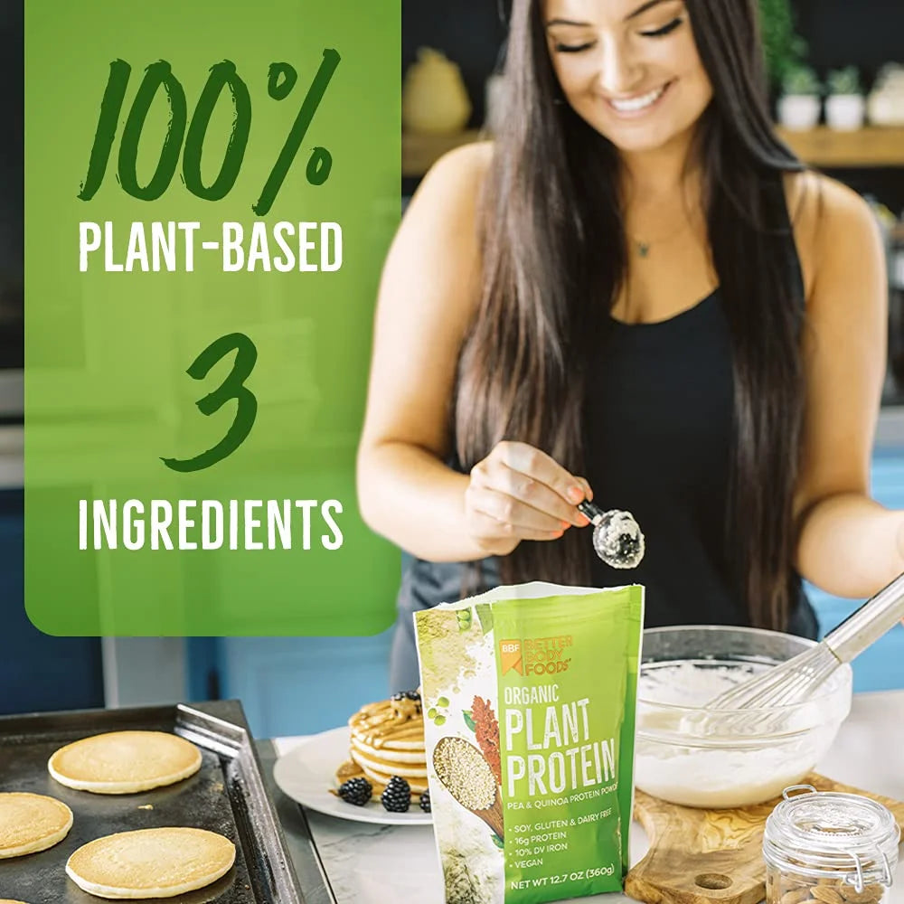 Organic Plant Based Protein Powder, 16G of Protein 24% DV, Vegan, 12.7 Oz