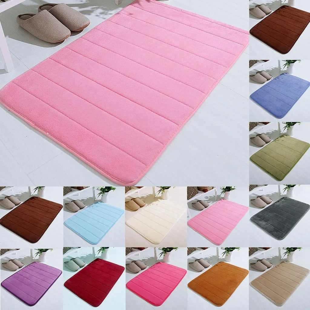 Clearance Memory Foam Bath Mats Soft Absorbent Bathroom Rugs Shower Rug Decor 17 "X 24" White
