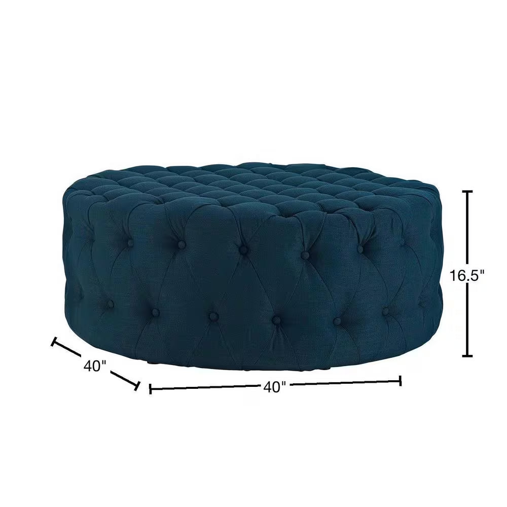 Azure Amour Upholstered Fabric Ottoman