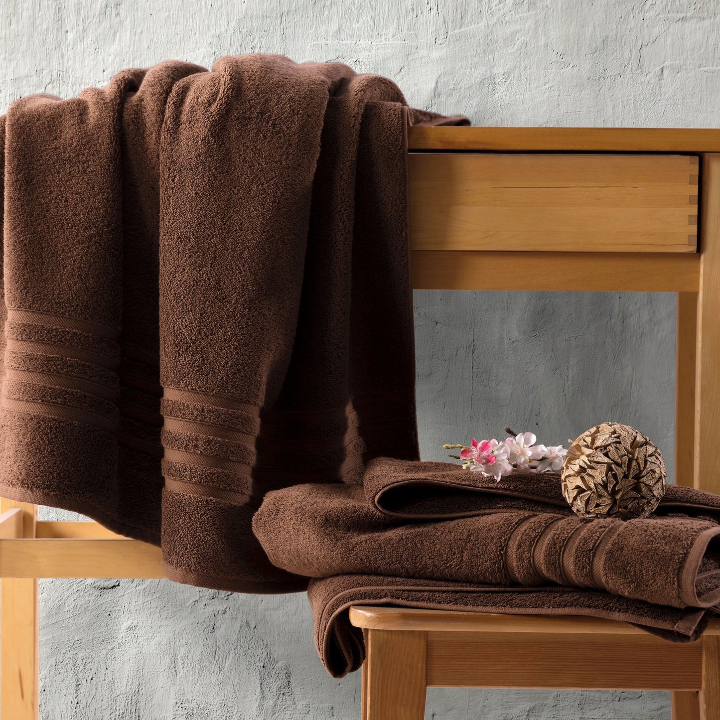 Jumbo Large Bath Sheets Towels 2 Pack Soft and Absorbent, 100% Cotton Towels (Brown, Bath Sheet)