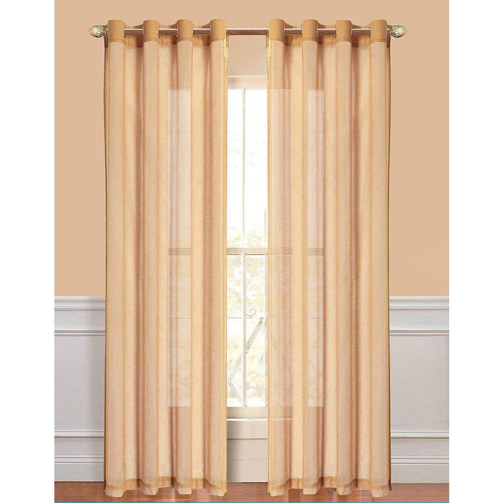 Gold Extra Wide Grommet Sheer Curtain - 55 In. W X 84 In. L