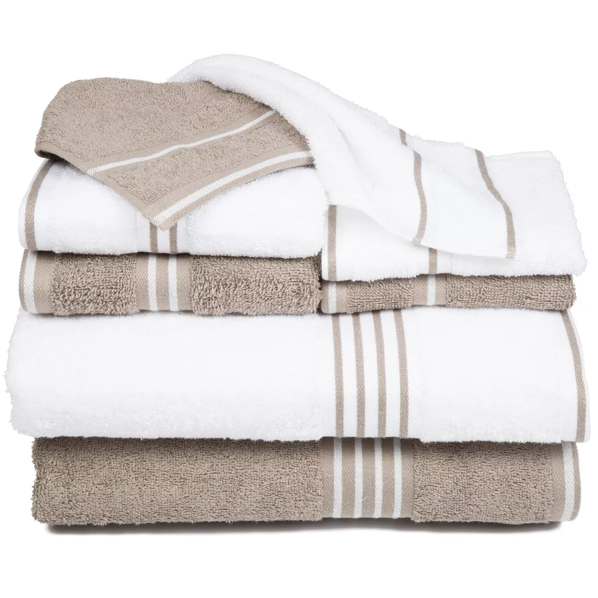 8Pc Striped Towel Set - Yorkshire Home