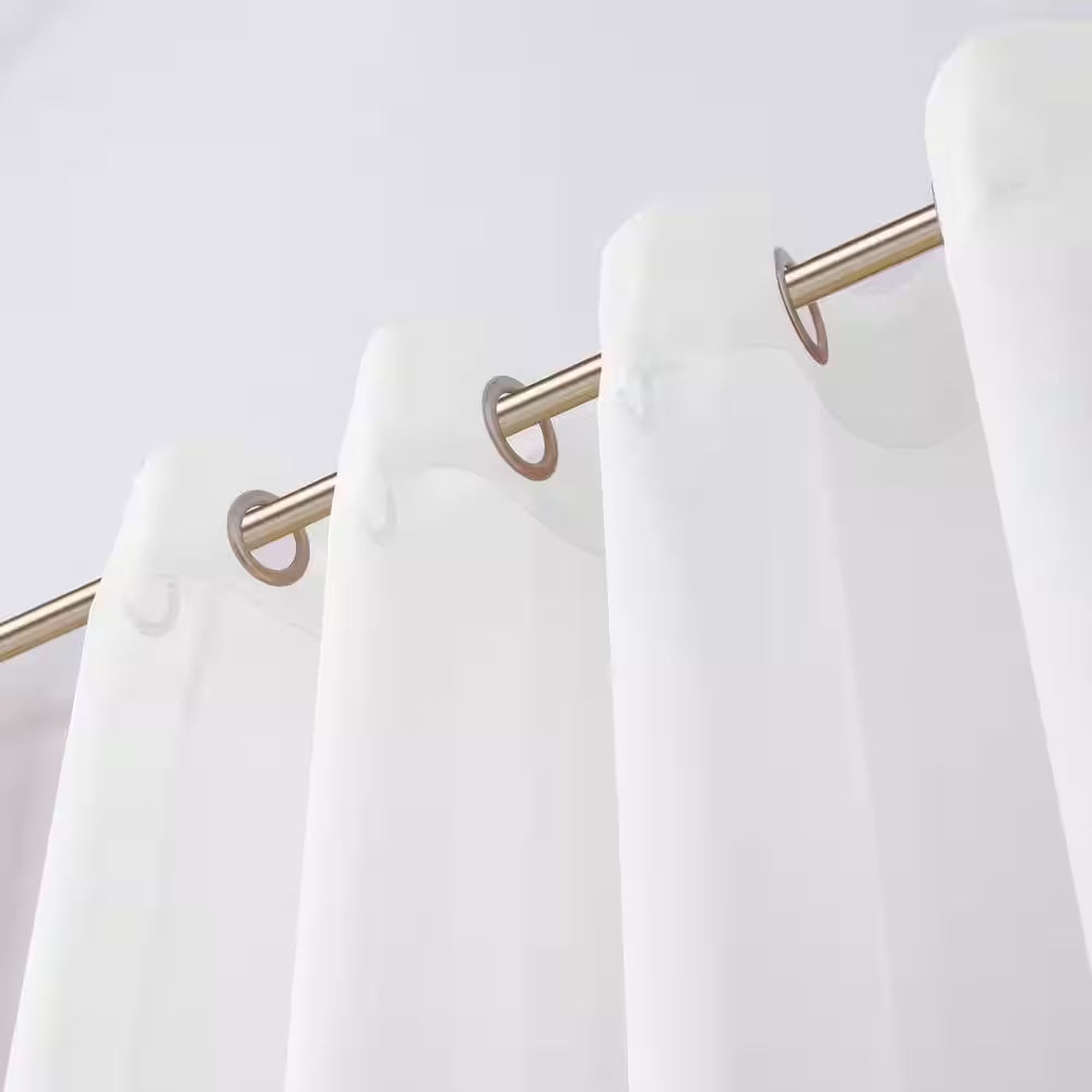 White Solid Grommet Sheer Curtain - 55 In. W X 84 In. L (Set of 2)