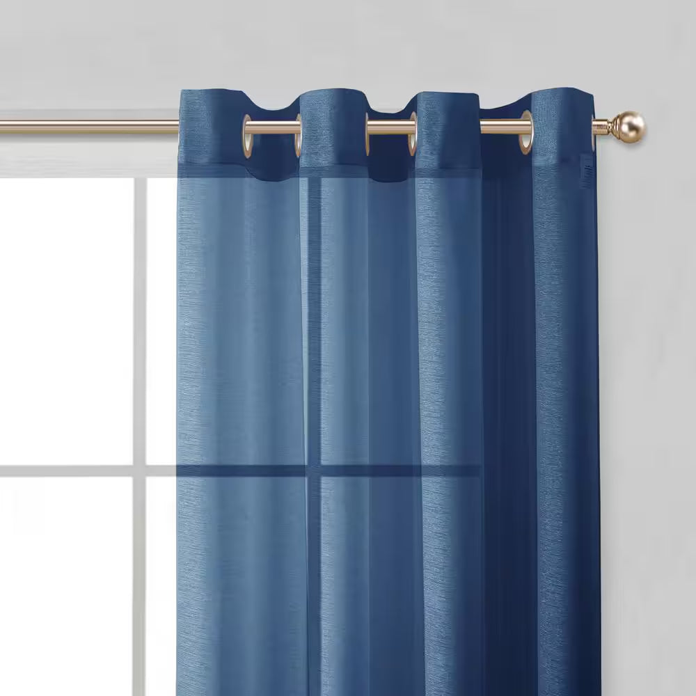 River Blue Extra Wide Grommet Sheer Curtain - 55 In. W X 84 In. L