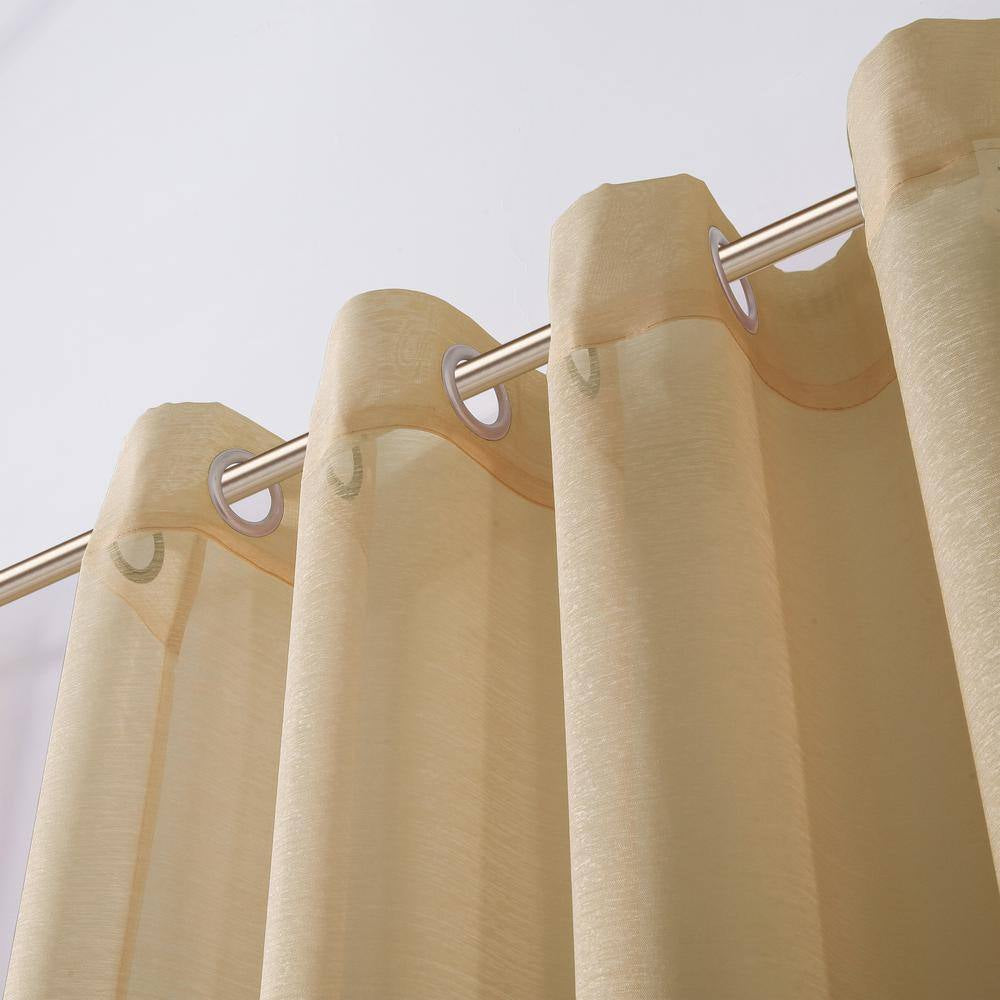 Coffee Extra Wide Grommet Sheer Curtain - 55 In. W X 84 In. L