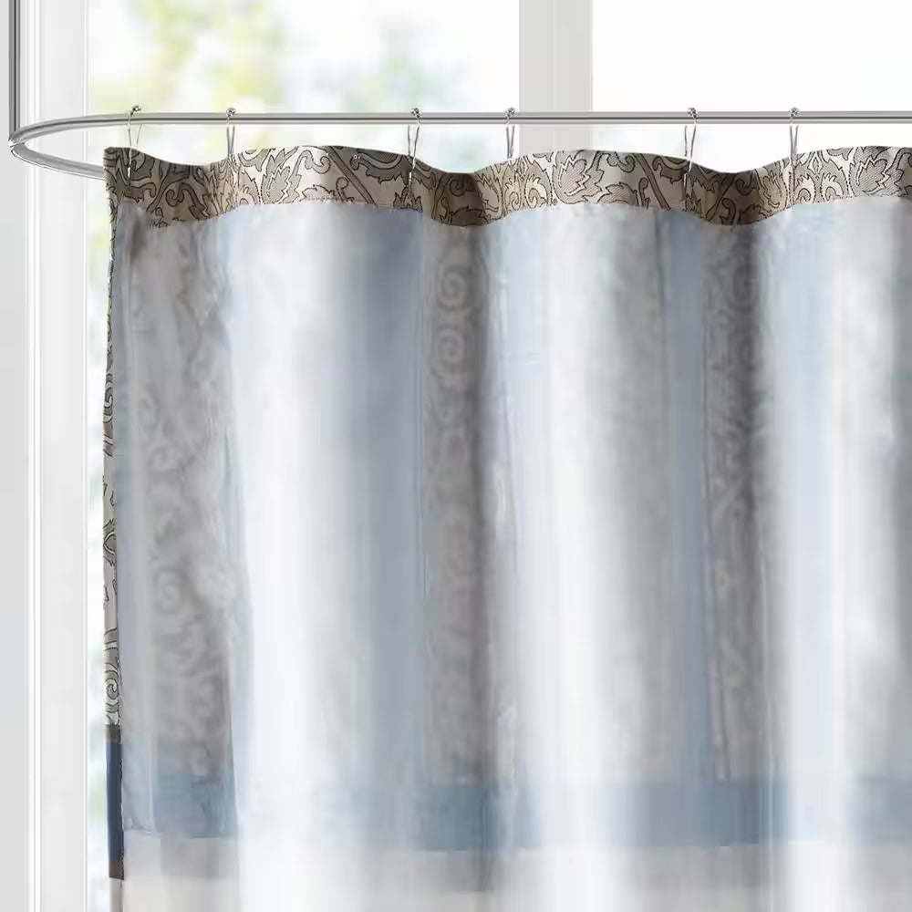 Blaine Navy 72 In. Embroidered Shower Curtain
