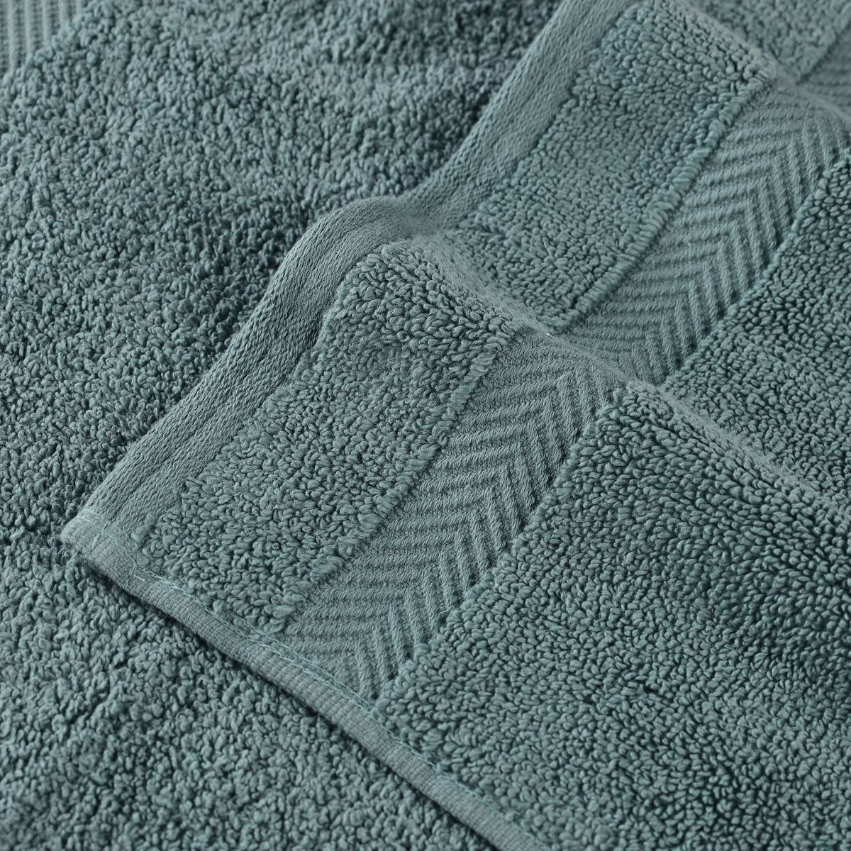 Zero Twist Cotton 12 Piece Assorted Towel Set, Jade Green
