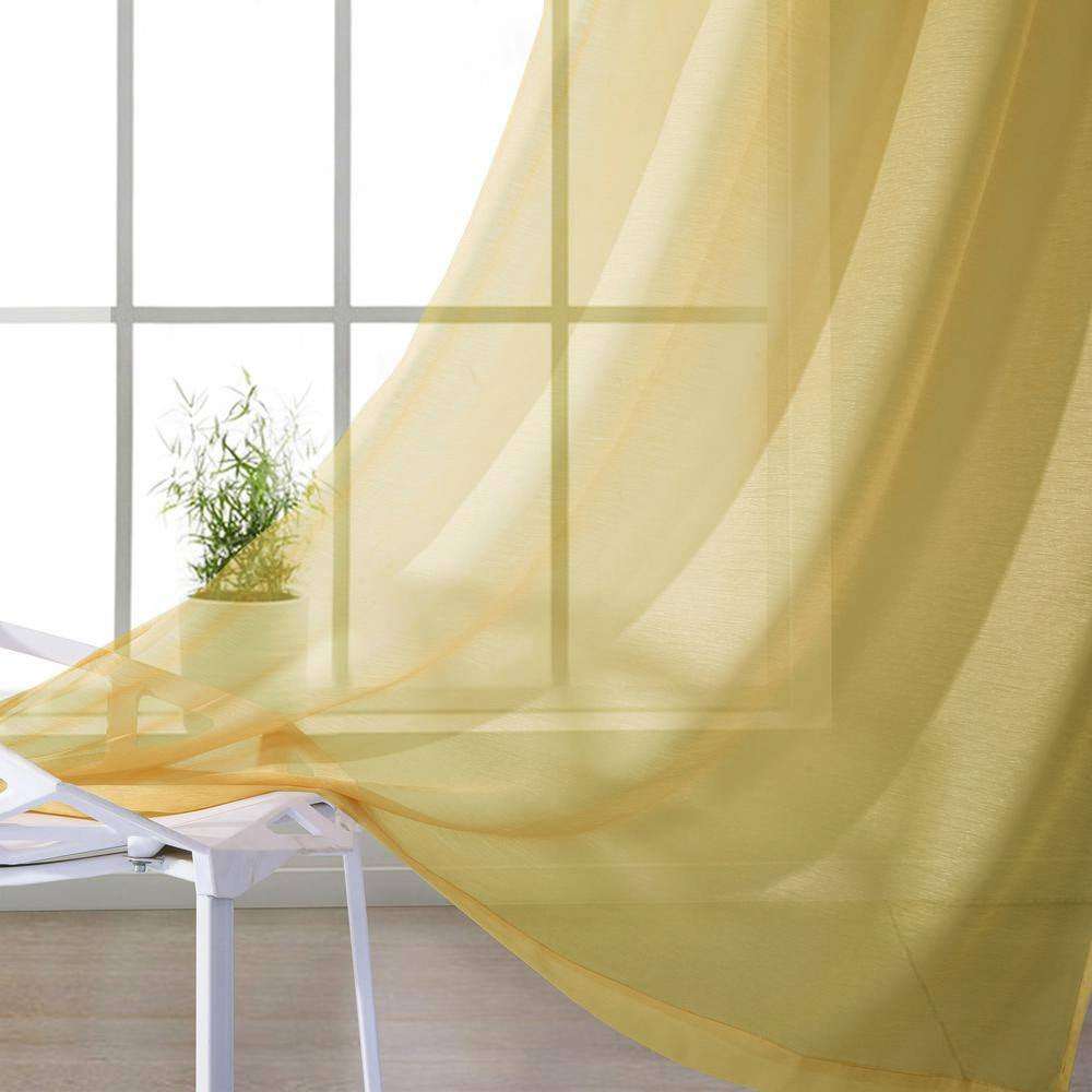 Gold Extra Wide Grommet Sheer Curtain - 55 In. W X 84 In. L