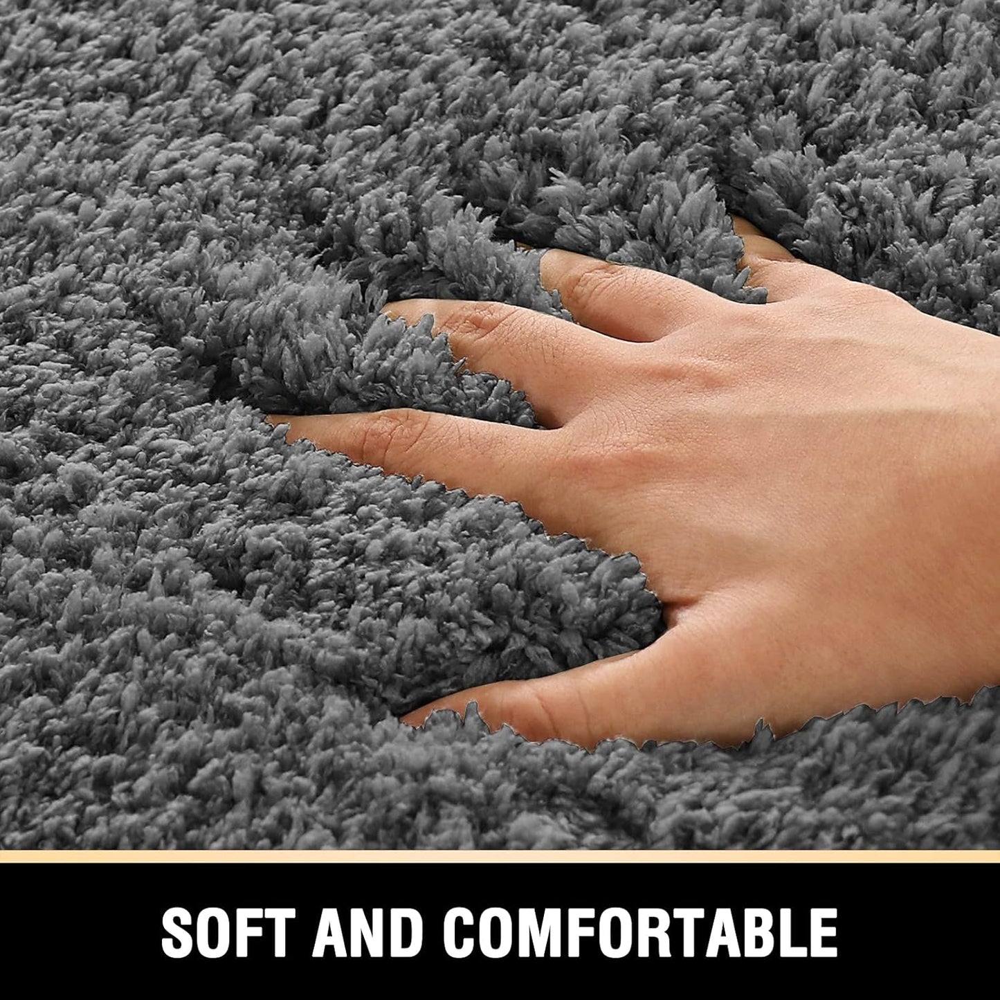 Bathroom Rug Tufted Bath Rug Bath Mat Non Slip Area Rug 20" X 32" Extra Soft Thick Absorbent Shaggy Kitchen Rug Indoor Mat Microfiber Bath Mat for Bathroom Fast Dry - Grey