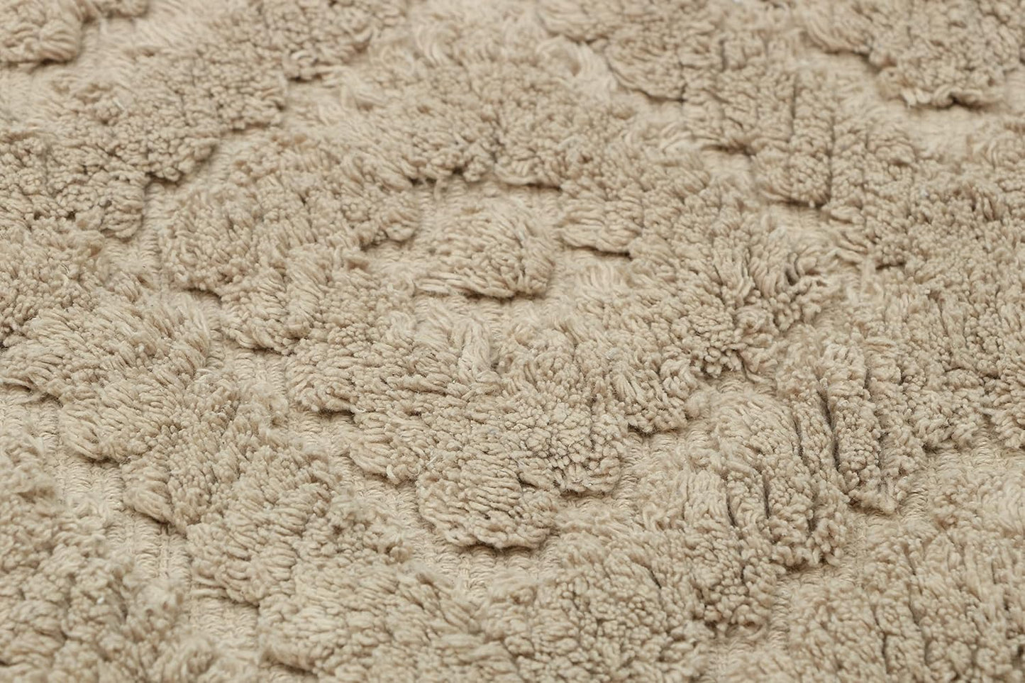 Luxury Cotton Tufted Bath Rug Floor Mat for Spa Vanity Shower Soft Machine Washable Bath Rug for Bathroom/Kitchen Water Absorbent Bedroom Area Rug (Taupe, 21" X 34")