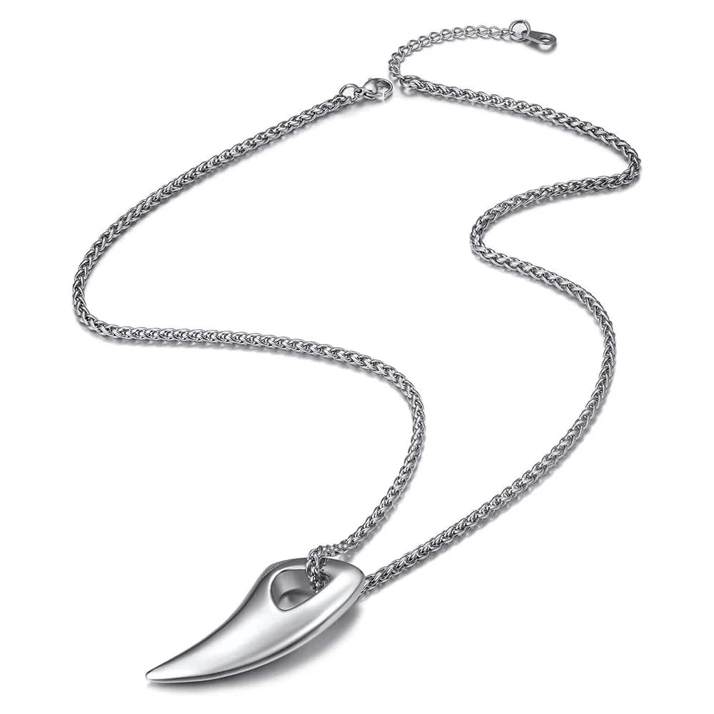Stainless Steel Wolf Teeth Necklace for Men and Women, Black/Gold/Silver Tone, Punk Rock Necklace, 55.88-60.96CM, Adjustable