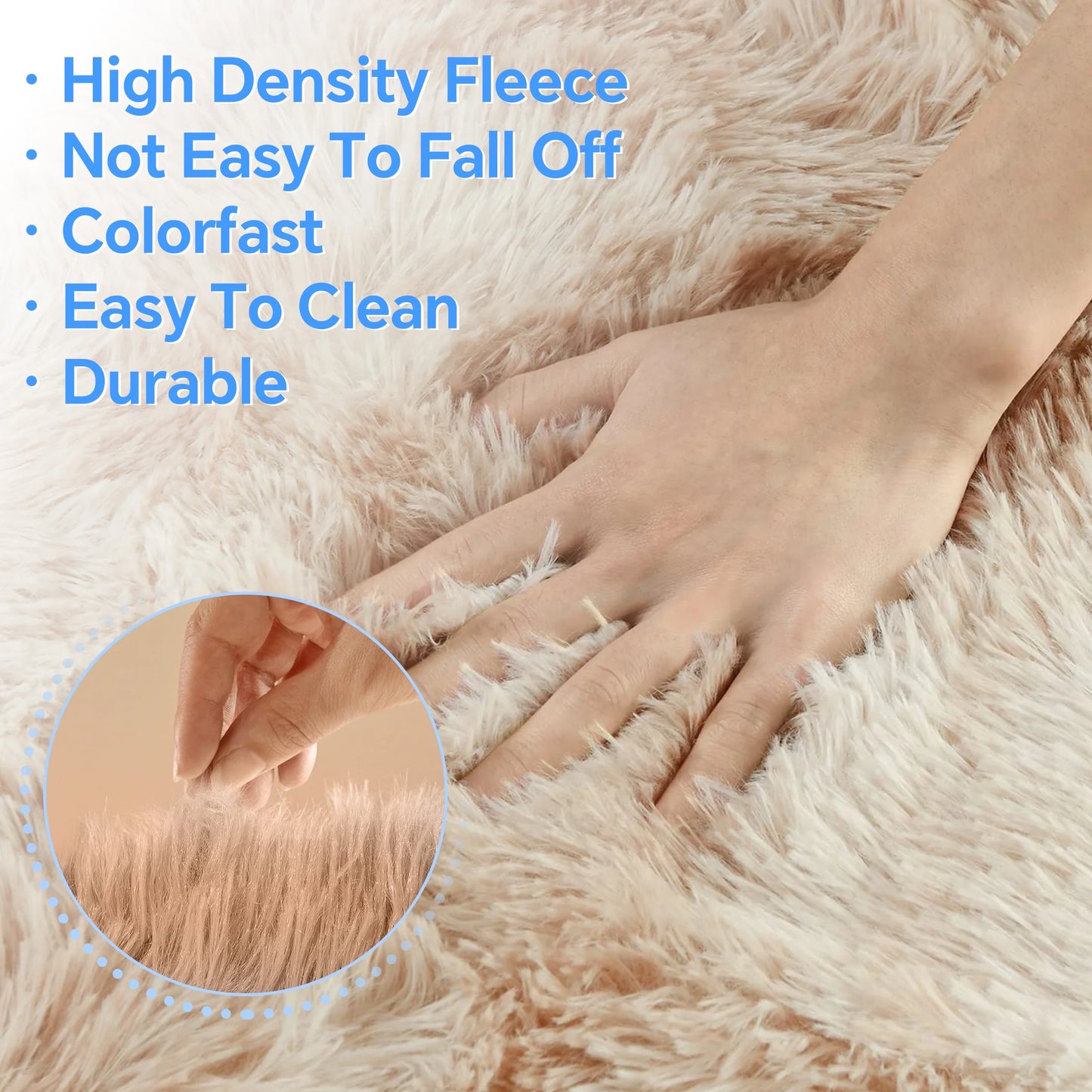 Area Rugs, 6Ft X 9Ft Shaggy Area Rugs for Living Room Bedroom, Soft Fluffy Rugs & Plush Decorative Rug for Indoor Home Floor Carpet Mat Khaki