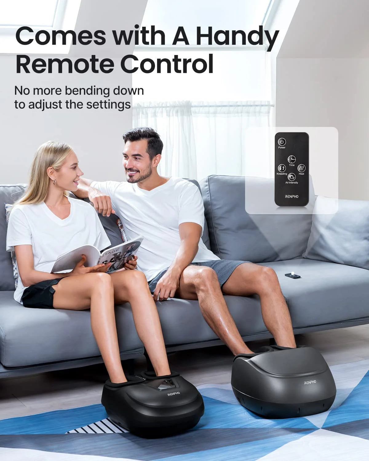 Foot Massager Machine with Heat, Shiatsu Deep Kneading, Fit’S Feet up to Men Size 12 Remote Control