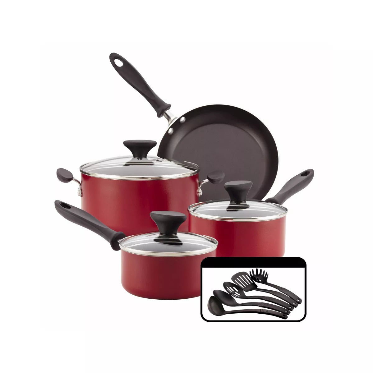 Farberware Reliance 12Pc Nonstick Aluminum Cookware Set with Prestige Tools