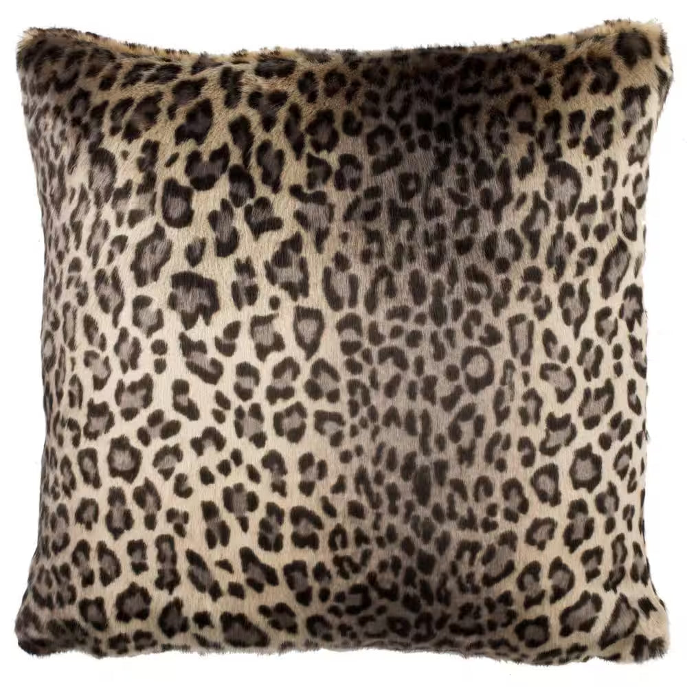 Faux Black Leopard 20 In. X 20 In. Throw Pillow