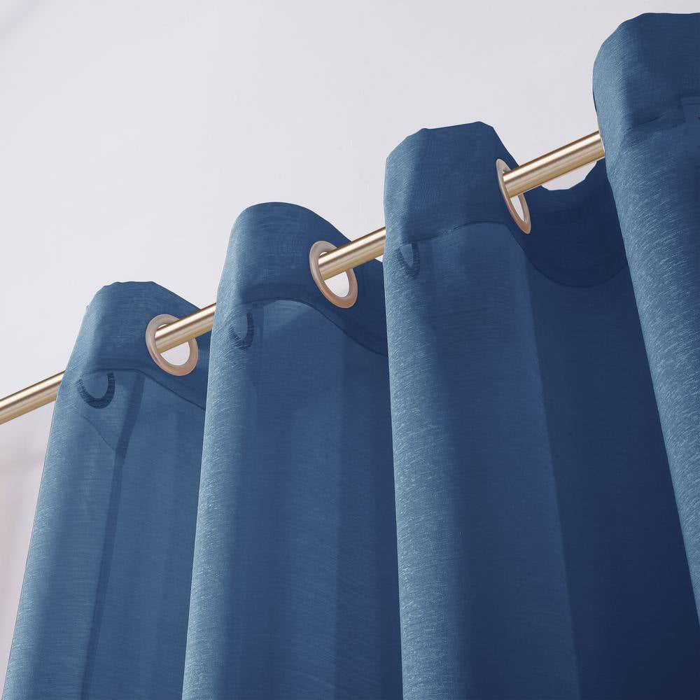 River Blue Extra Wide Grommet Sheer Curtain - 55 In. W X 84 In. L