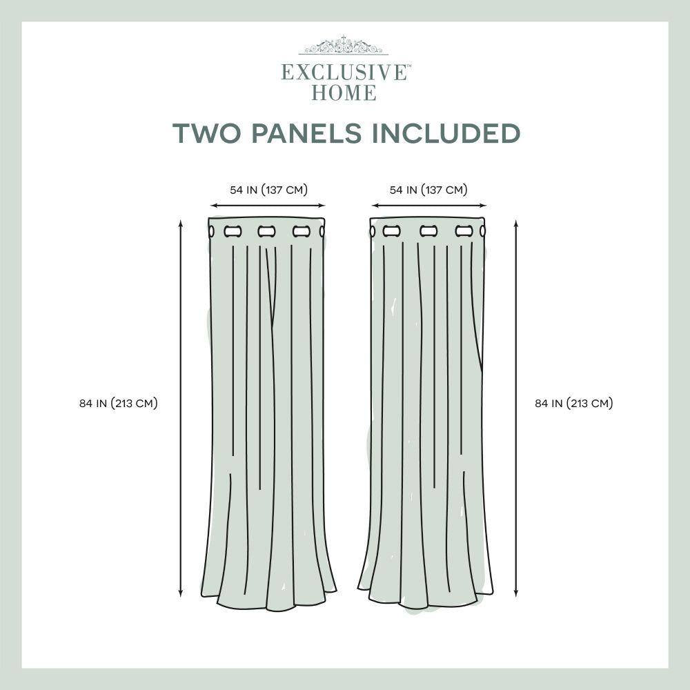Velvet Winter White Solid Light Filtering Grommet Top Curtain, 54 In. W X 84 In. L (Set of 2)