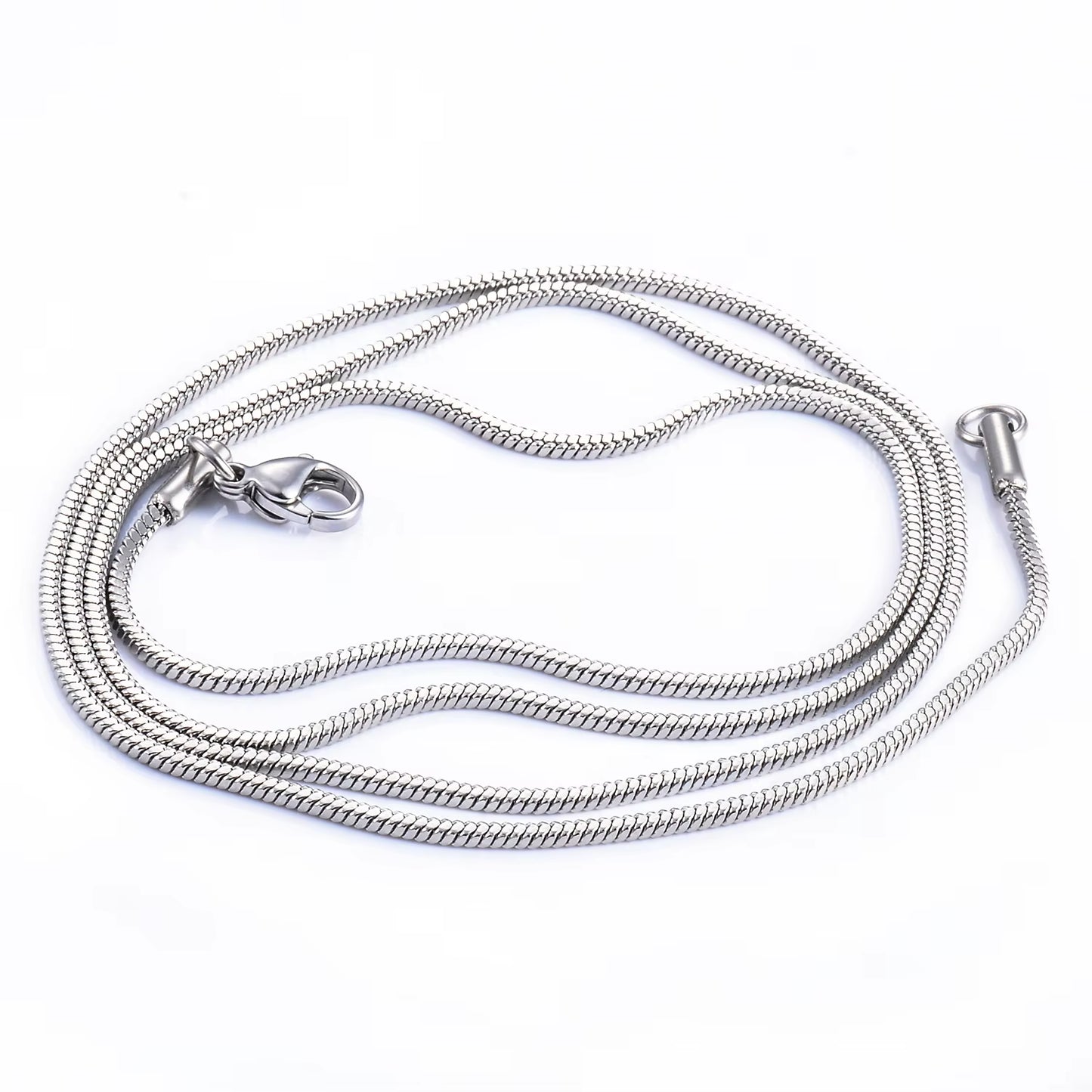 0.9/1.2/1.5/2/2.4Mm Stainless Steel Square Snake Chain Necklace Silver Color for Men Women'S Fashion Jewelry