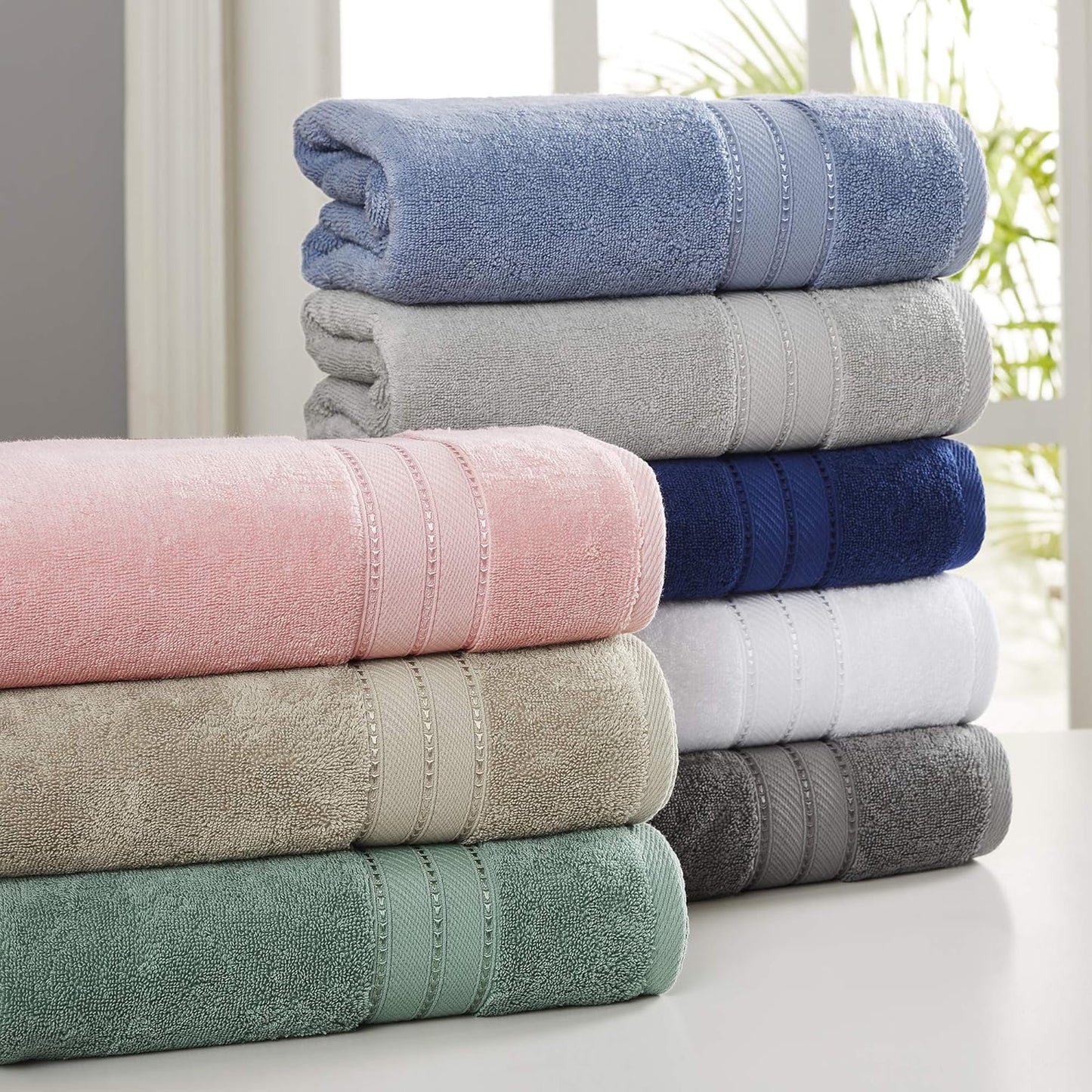 - Spun Loft 18-Piece 100% Combed Cotton Towel Set - Bath Towels, Hand Towels, & Washcloths - Super Absorbent & Quick Dry - 600 GSM - Soft & Plush, Navy