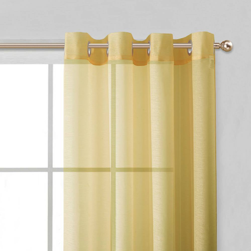 Gold Extra Wide Grommet Sheer Curtain - 55 In. W X 84 In. L