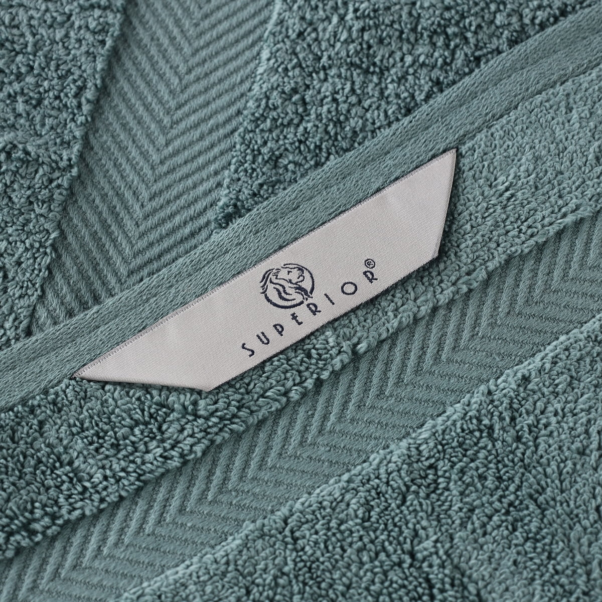 Zero Twist Cotton 12 Piece Assorted Towel Set, Jade Green