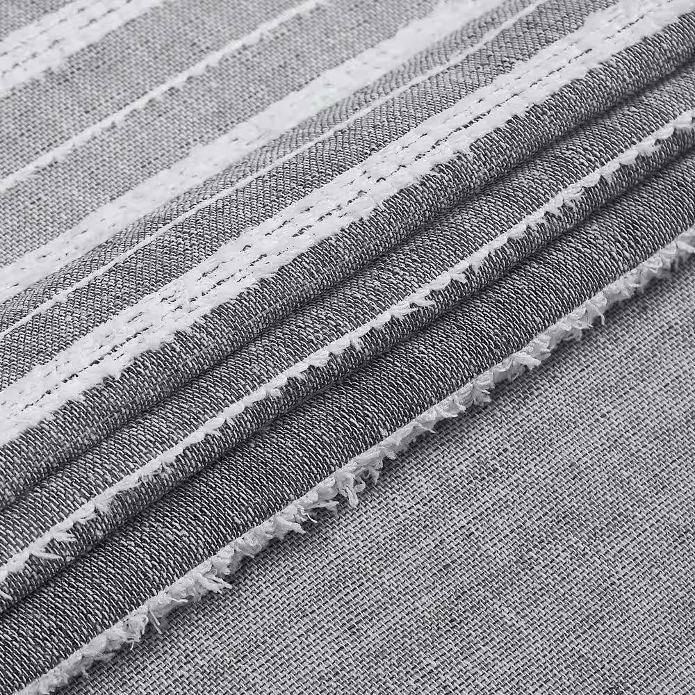 Daniella 72 In. W X 70 In. L Linen Look Polyester Shower Curtain in Gray