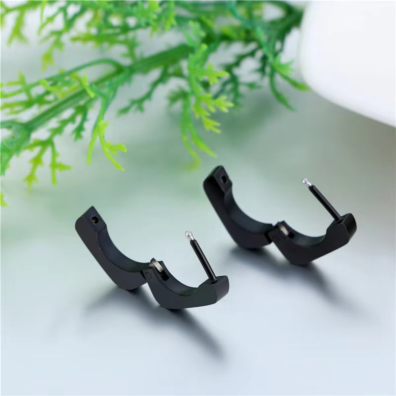 Basic Square Men Stainless Steel Hoop Earrings for Women & Men Deluxe Boucles D'Oreilles Party Jewels Brinco Feminino