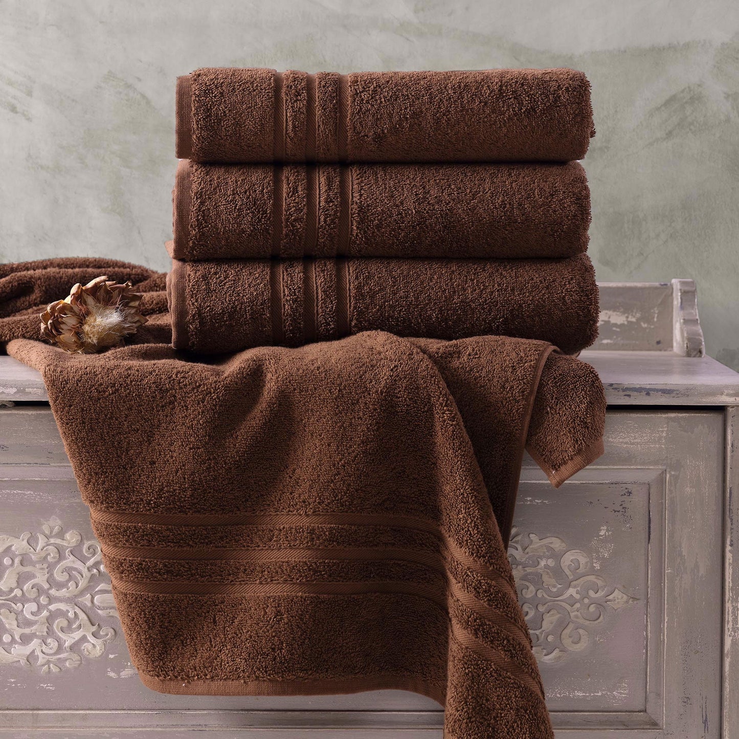 Jumbo Large Bath Sheets Towels 2 Pack Soft and Absorbent, 100% Cotton Towels (Brown, Bath Sheet)