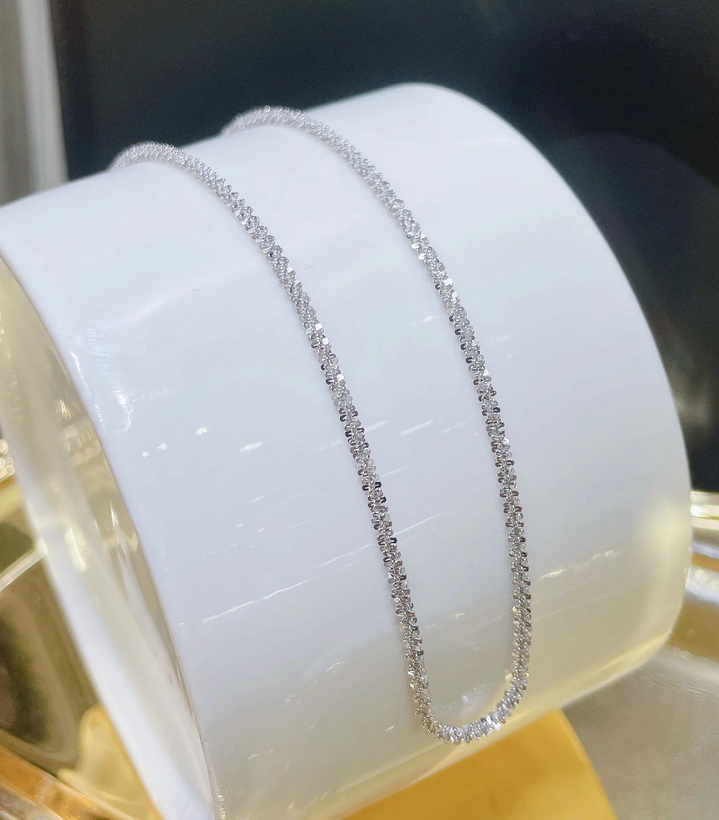 Authentic Italian S925 Sterling Silver Necklace Sparkling Clavicle Chain Sweater Chain High Jewelry for Woman Charm Jewelry Gift