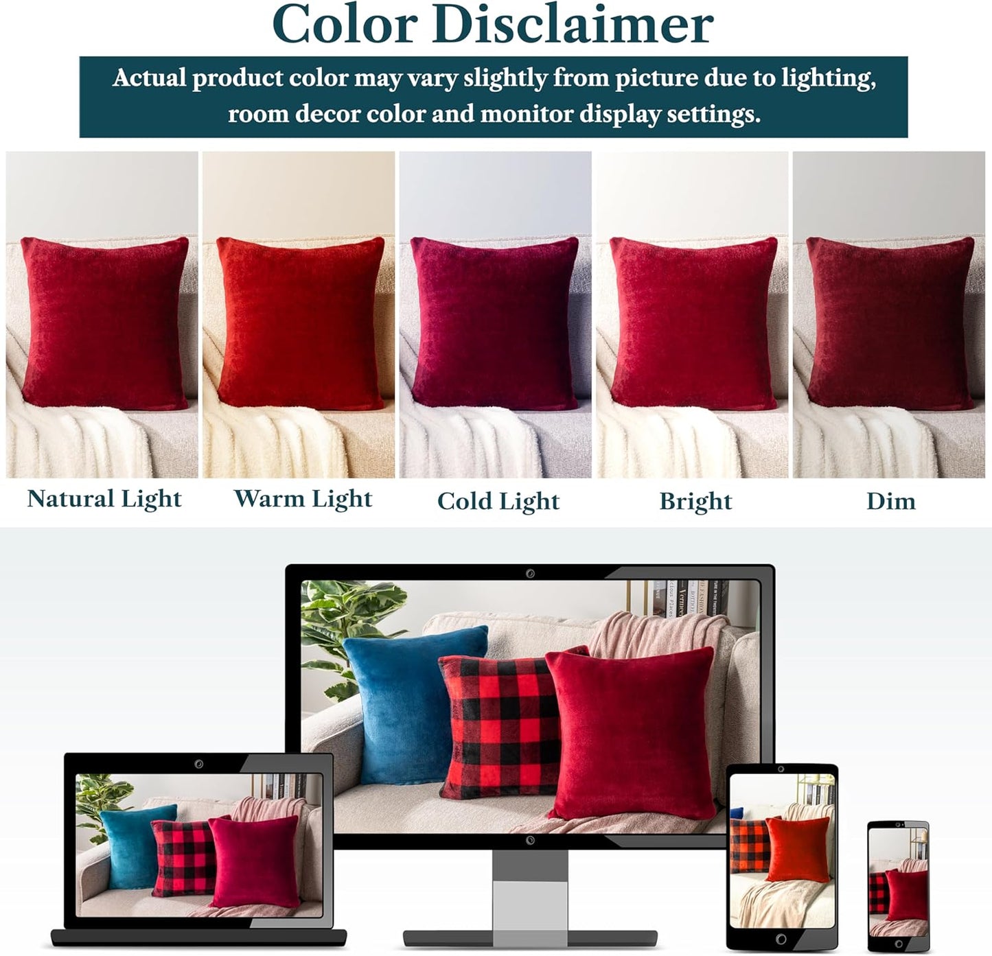 Maroon Red Throw Pillow Covers 20X20 Set of 2, Decorative Pillow Cases for Bed Sofa Couch, Boho Aesthetic Accent Decor Cushion Bedroom Living Room, Velvet Square Euro Sham Covers, Burgundy Red
